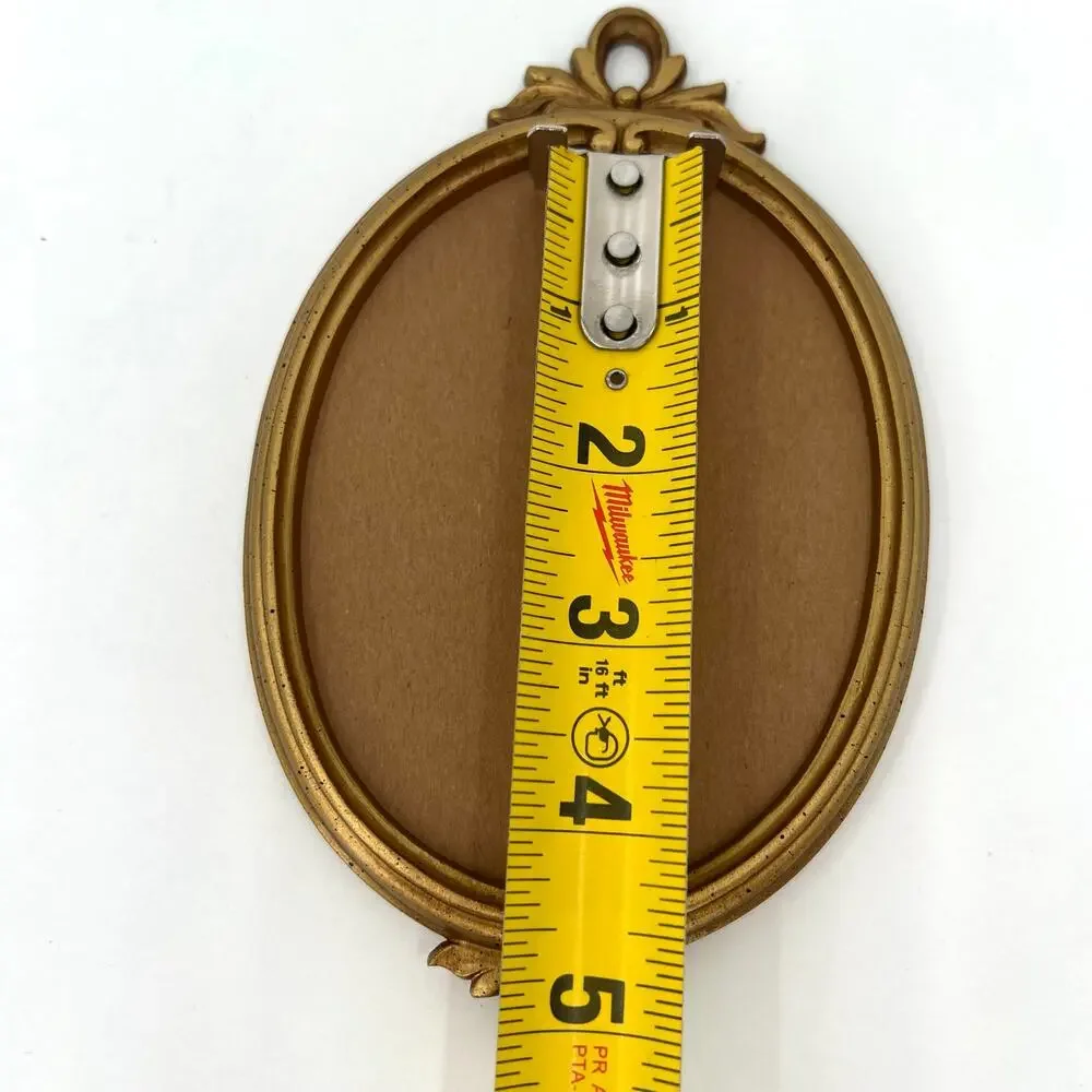 Vintage French Victorian Rococo oval photo frame with elegant bow- set of 2